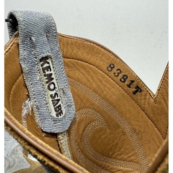 Rios of Mercedes Kemo Sabe Western Cowboy Boots Blue Jean Roughout Womens Sz 7.5 - Picture 9 of 13